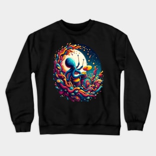 Moonlit Melodies Octopus Drummer Crewneck Sweatshirt